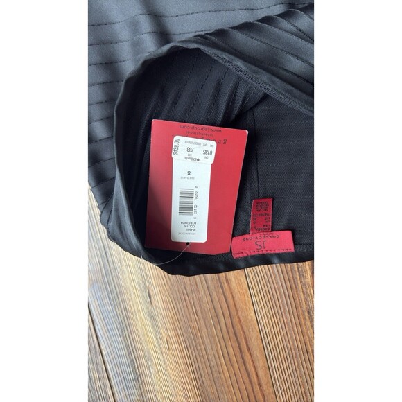 JS Collections Women's Black Satin Ruffled Pencil Skirt Knee Length Work Size 8 - Picture 6 of 9